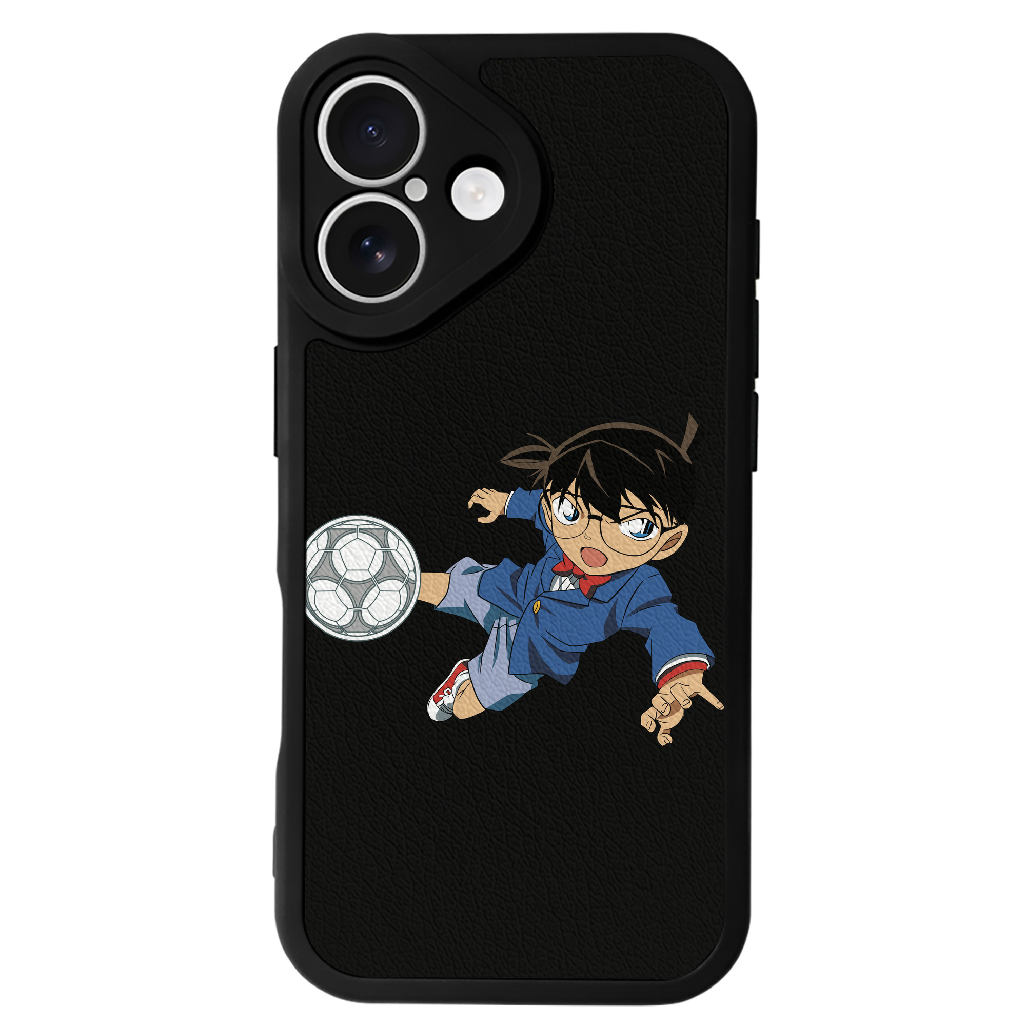 （画像用） 名探偵コナン 江戸川 コナン Detective Conan Conan Edogawa 【iPhone 16シリーズ対応】シリコンスマホケース（レザー調） 材質：シリコン